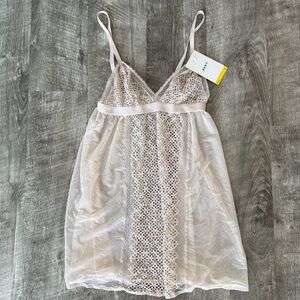 DKNY Sheer Lace Slip Chemise